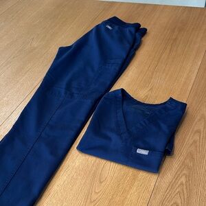 Figs Deep Blue Women's top and bottom scrubs